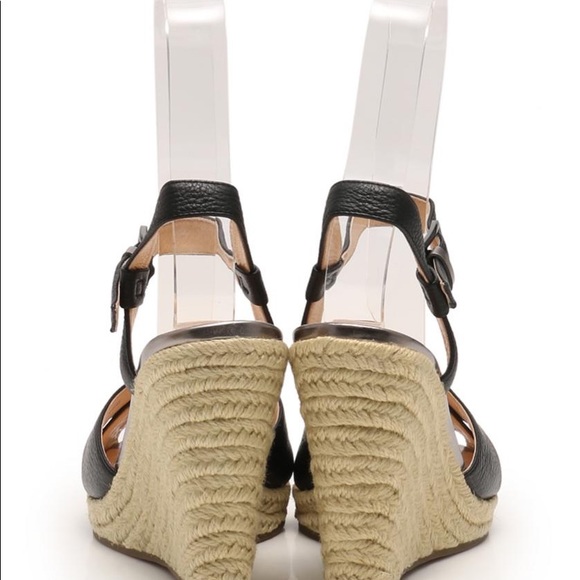 Cole Haan Black Hart Woven Espadrille Wedges - Picture 6 of 8